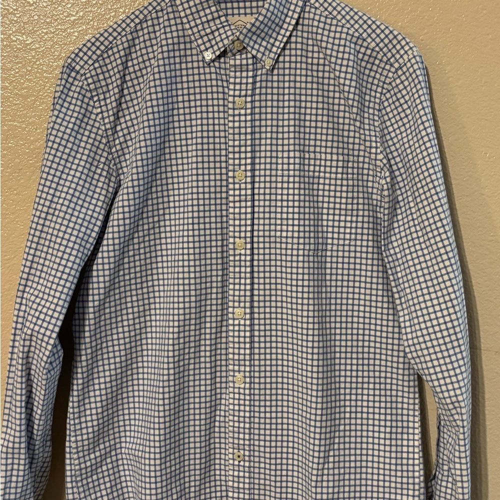 St. John's Bay Blue & White Windowpane Button-Down Shirt